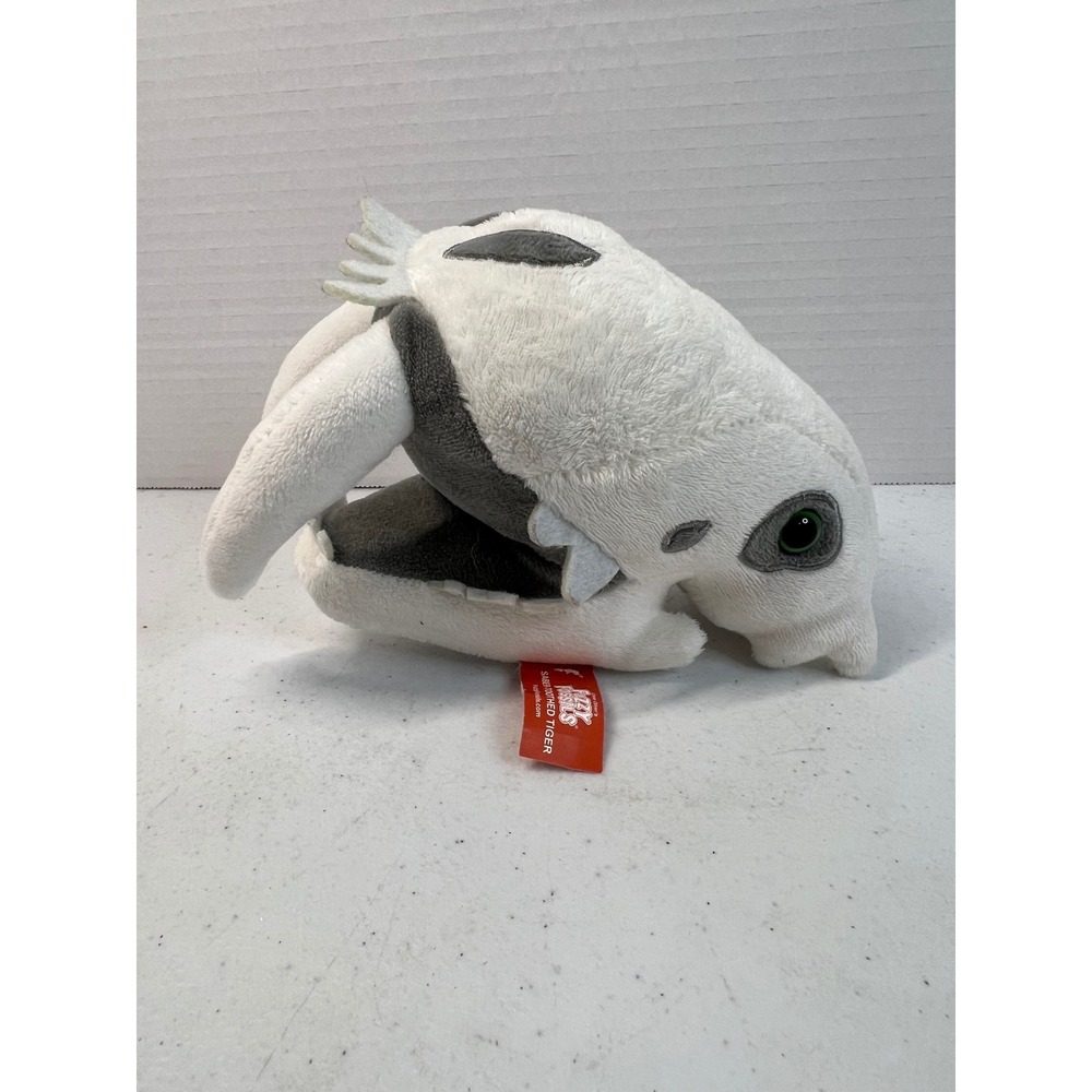 Giantmicrobes Fuzzy Fossils Saber-Toothed Tiger Plush Skull White Grey 7 Inch